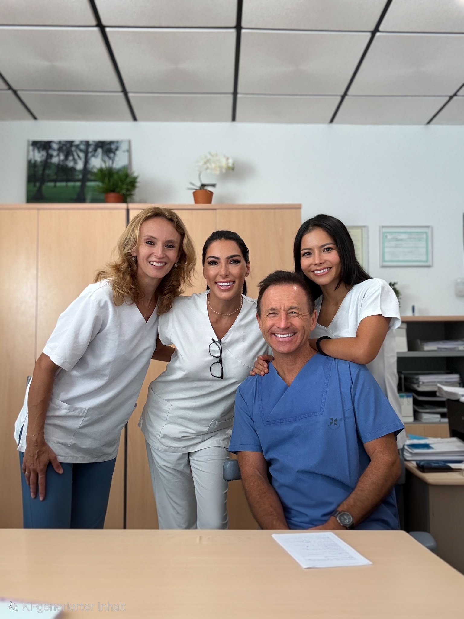 Dr. Robert Krause con el equipo de la clínica